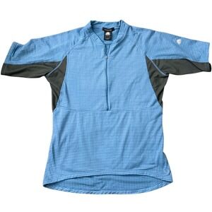 Nike ACG Sphere Cycling Jersey Womens XL Blue Gray Quarter Zip Short Sleeve CC15